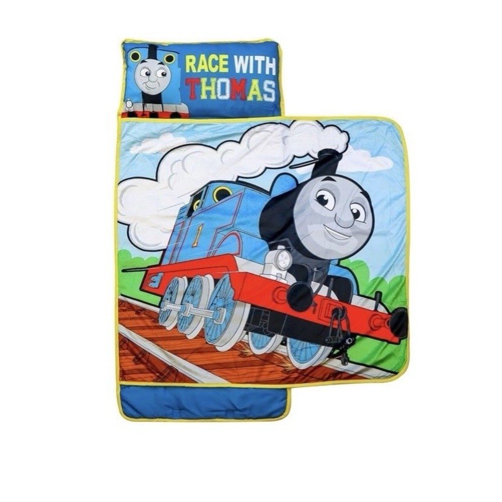 Thomas & Friends Race with Thomas Kids Nap Mat Blue 46x20 w Pillow‎